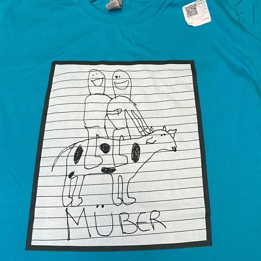 Tropical Blue Kids Art Müber Graphic Tee Size Medium